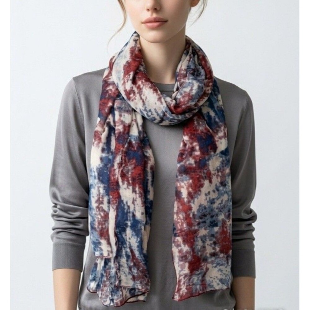Scarf Multi Floral Boho Scarf / Shawl / Wrap / Cover Up - Joy Susan 71”X 35”